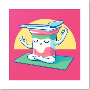 A Yogurt Doing Yoga Posters and Art